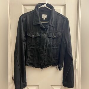 Cello Women's Distressed Black Jean Jacket